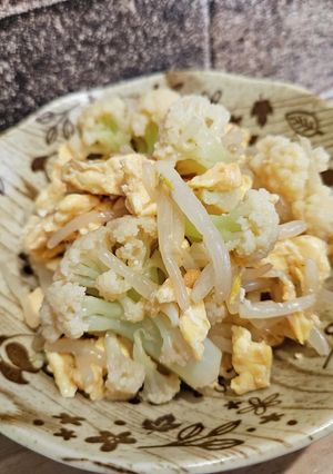 カリフラワーともやしの炒り卵和え-レシピのメイン写真