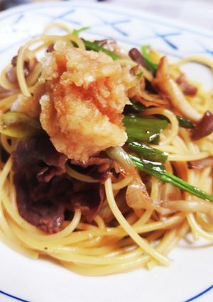 牛すきパスタおろしポン酢-レシピのメイン写真