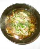 ひき肉とネギのピリ辛蕎麦♪簡単年越しそば