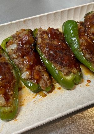 パン粉無し！簡単ピーマンの肉詰め-レシピのメイン写真