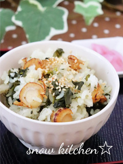 ベビーホタテとほうれん草の炊き込みご飯-レシピのメイン写真