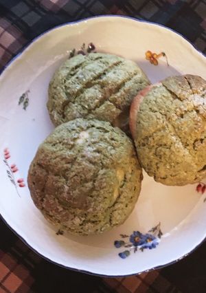 ♡ふわふわ抹茶黒豆メロンパン-レシピのメイン写真