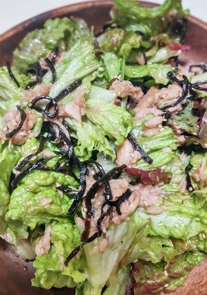 ツナ缶と塩昆布で旨い！サニーレタスナムル-レシピのメイン写真