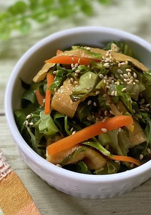 カリフラワーの茎と葉と薄揚げのさっと煮-レシピのメイン写真