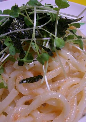 めんたいスパ風うどん-レシピのメイン写真