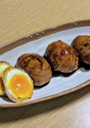 ゆで卵豚バラ巻き-レシピのメイン写真