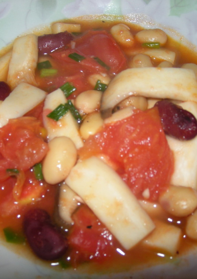 お豆とエリンギのトマト炒め-レシピのメイン写真