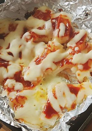 切り餅で韓国ピザチーズ☆節水★洗い物ゼロ-レシピのメイン写真