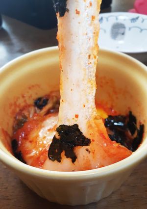 レンチンだけ！たらこバターキムチ餅-レシピのメイン写真