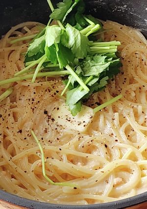明太パスタ三つ葉入り☆ワンパンダイエット-レシピのメイン写真
