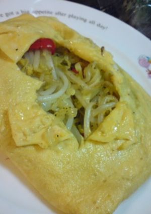 野菜炒めのオムレツ風ふくさ包み-レシピのメイン写真