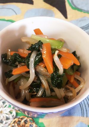 給食の「小松菜ナムル」♡もやし&にんじん-レシピのメイン写真