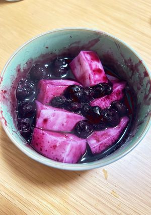 切り餅のブルーベリー和え【レンチンのみ】-レシピのメイン写真
