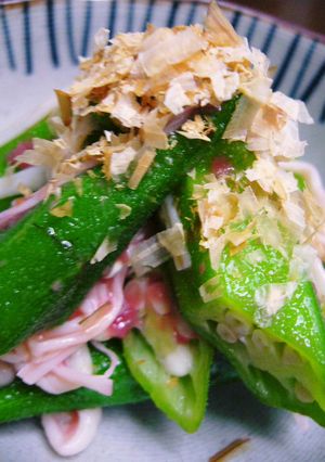 さっぱりおいしい　おくらとえのきの梅あえ-レシピのメイン写真