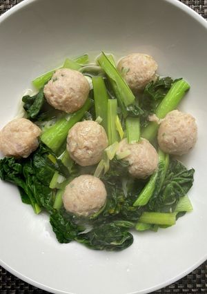 柚子風味鶏団子とターサイのさっぱり煮-レシピのメイン写真