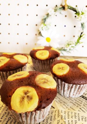 バナナカスタード米粉チョコ蒸しケーキ-レシピのメイン写真