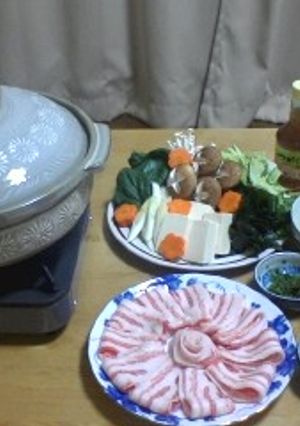 ☆激ウマ☆豚のしゃぶしゃぶ　ｄｅ　薬味鍋-レシピのメイン写真