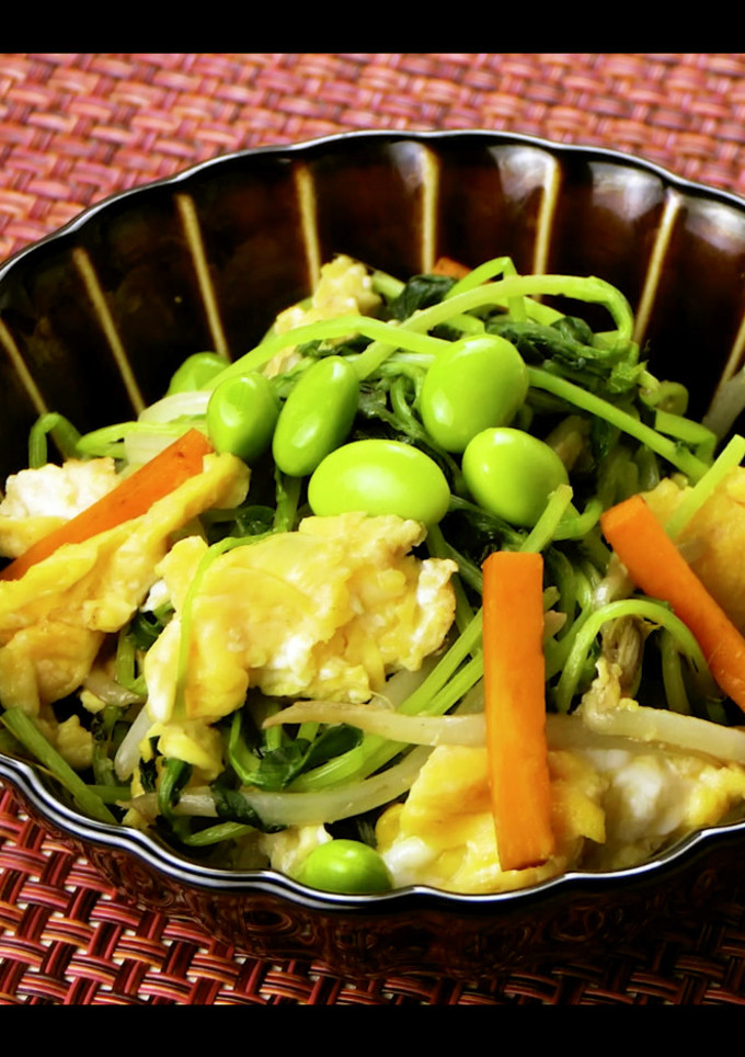 かるしお®　豆苗と卵炒め-レシピのメイン写真