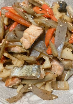 鮭と根菜きんぴら-レシピのメイン写真
