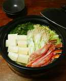 野菜ときのこと豆腐たっぷり白だしかに鍋