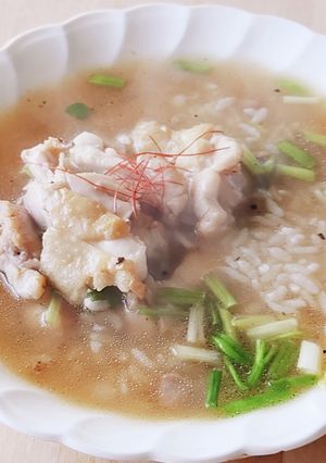 炙り鶏とセリの七草粥鍋☆スープジャー弁当-レシピのメイン写真