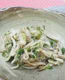 正月太り解消◎イカと舞茸の焼きそうめん風