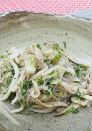 正月太り解消◎イカと舞茸の焼きそうめん風-レシピのメイン写真
