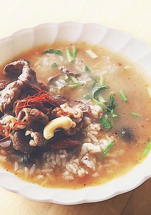 解毒作用☆せりと牛肉☆アジアン粥朝食夜食-レシピのメイン写真