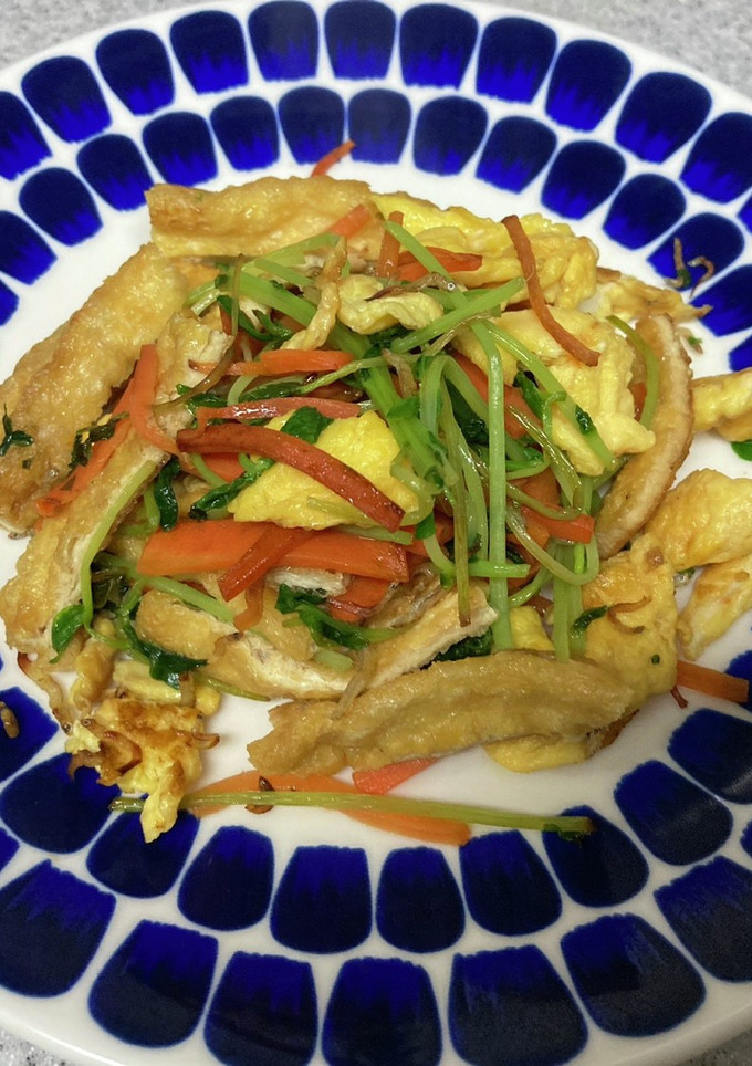 豆苗と油揚げの炒め物-レシピのメイン写真