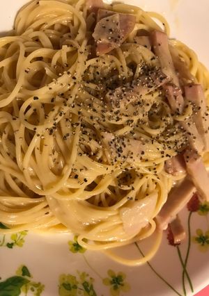 豆乳とハムでカルボナーラ風♪-レシピのメイン写真