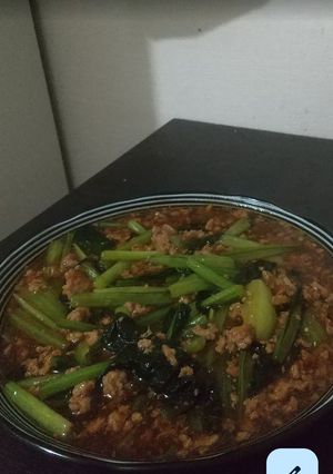 小松菜とひき肉のオイスター餡掛け-レシピのメイン写真