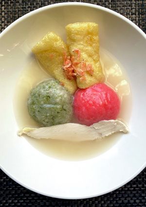 海老出汁で2色雑煮-レシピのメイン写真