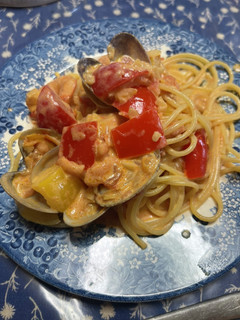 エビとアサリのトマトクリームパスタ-レシピのメイン写真
