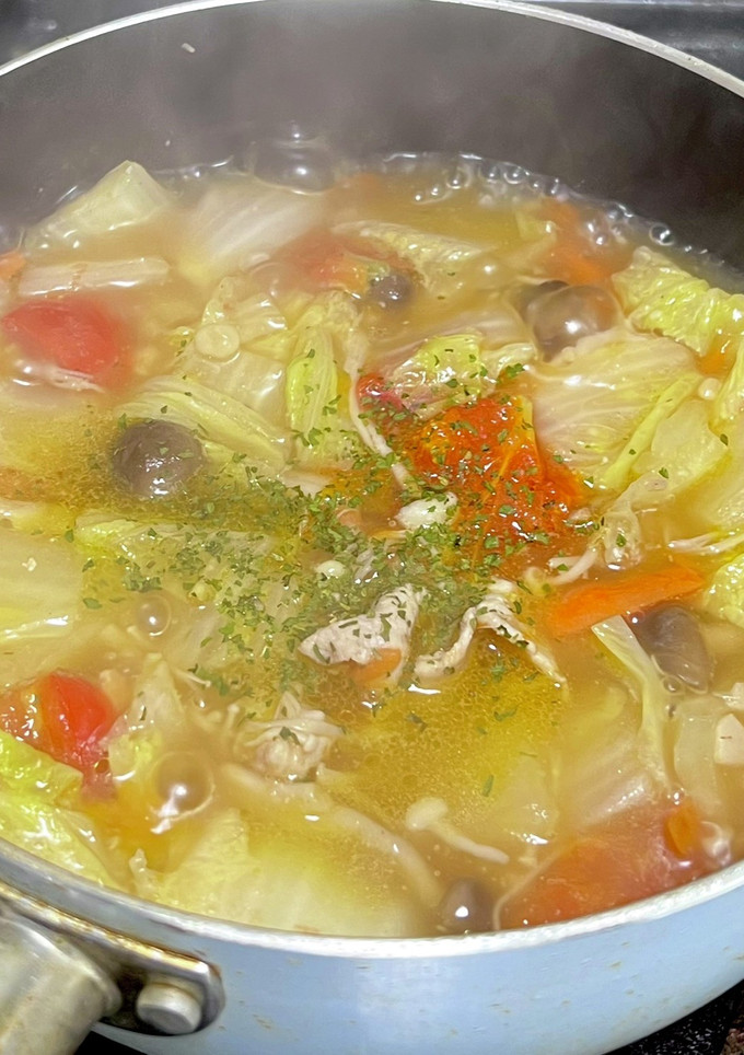 便秘解消！きのこと白菜の燃焼スープ-レシピのメイン写真