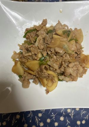 カブとネギと豚バラ肉の炒め物-レシピのメイン写真