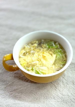 お鍋で残った野菜木の子で！中華玉子スープ-レシピのメイン写真