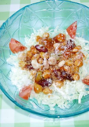 ミートソースで簡単　豆豆サラダ丼-レシピのメイン写真