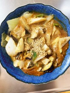 白菜茄子きな粉洋風八宝菜味ツナ野菜炒め-レシピのメイン写真