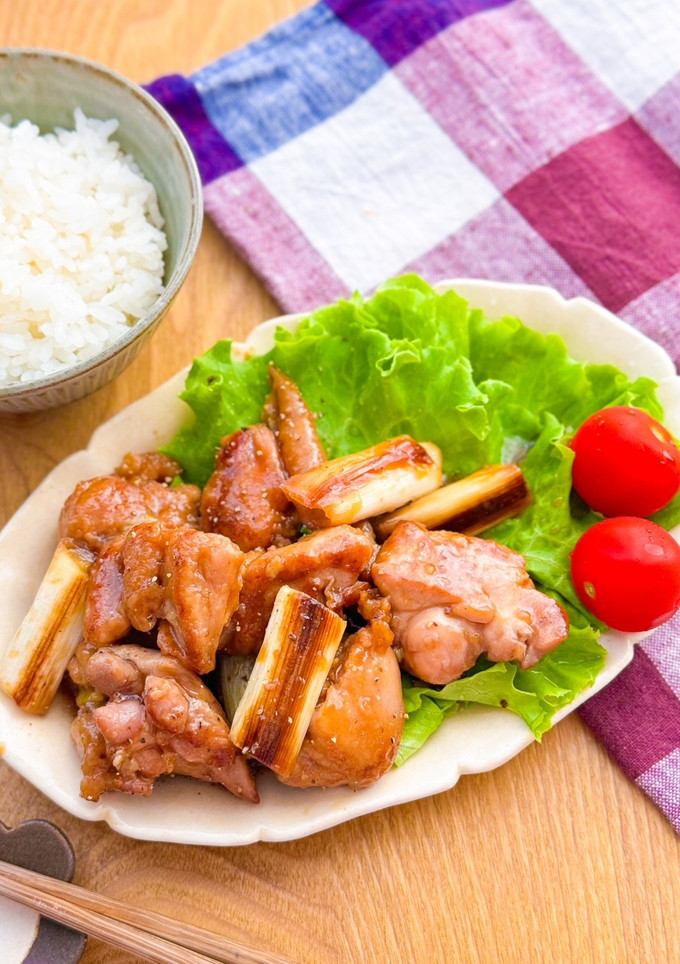 鶏肉と白ネギのわさび照り焼き-レシピのメイン写真