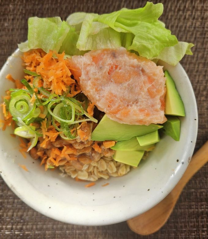 ダイエット！ネギサーモン納豆オートミール by 速水ユウ