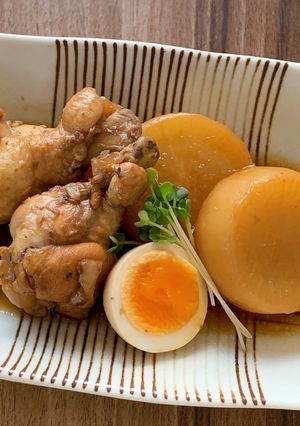 圧力鍋で作る手羽元とたっぷり大根の甘酢煮-レシピのメイン写真