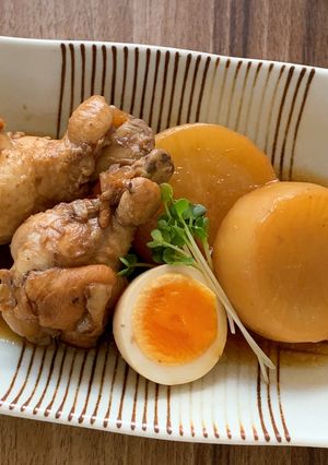 圧力鍋で作る手羽元と大根の黒酢煮-レシピのメイン写真