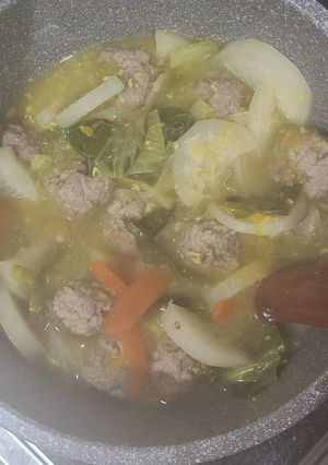 チンゲン菜 玉子 でスープ(軽い鍋)-レシピのメイン写真