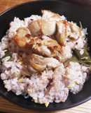 地鶏生姜長ネギの炊き込みご飯
