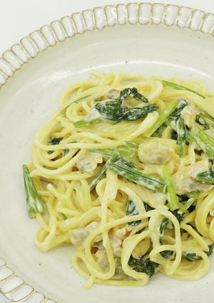 ほうれん草とあさりのレモンクリームパスタ-レシピのメイン写真
