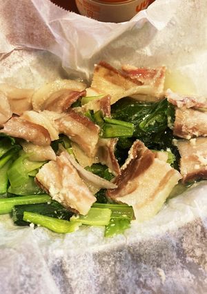 レンジで簡単！豚肉と小松菜の塩麹包み蒸し-レシピのメイン写真