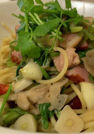 ベーコンと舞茸とせりのパスタ-レシピのメイン写真