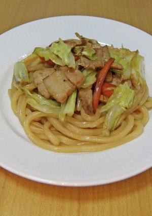 レンジでチン！冷凍うどんで醤油焼うどん-レシピのメイン写真
