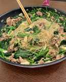 ほうれん草と薄切り肉のチャプチェ