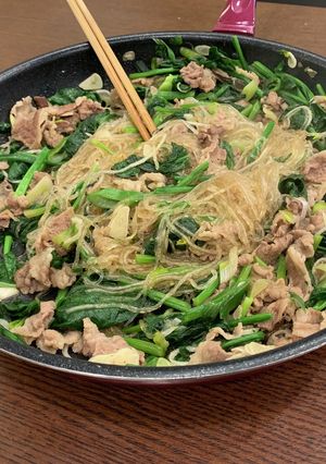 ほうれん草と薄切り肉のチャプチェ-レシピのメイン写真
